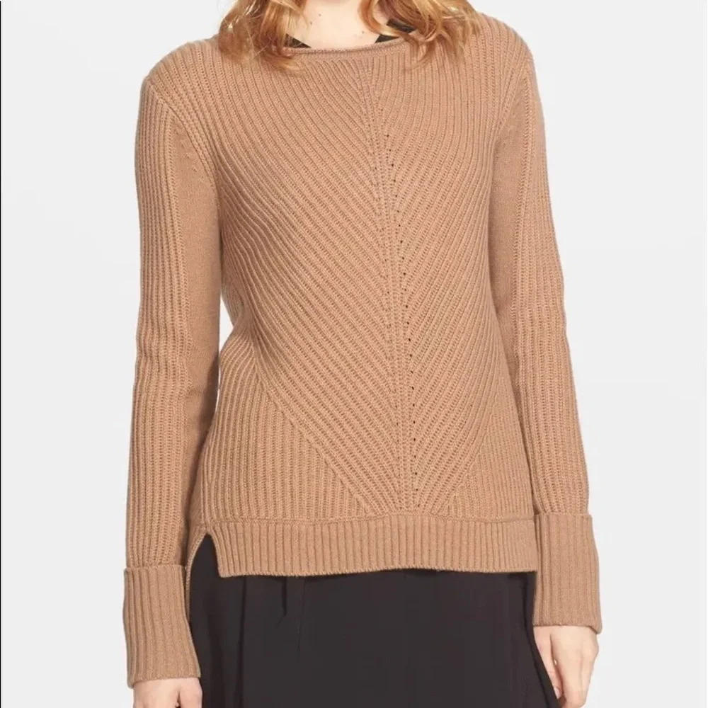VINCE Directional Ribbed Sweater Wool Cashmere S